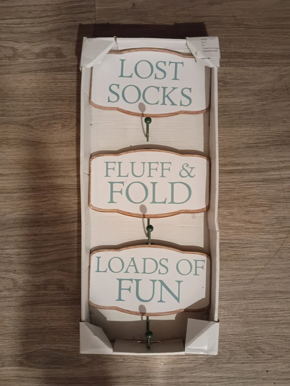 White and Light Teal Laundry Wall Sign Set - Brand